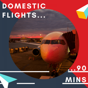 Check in at least 90 minutes prior to leaving on a domestic flight from Cardiff Airport